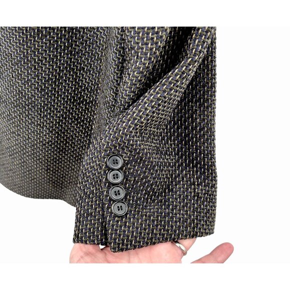 HUGO BOSS MEN'S ITALIAN BLACK BLUE OLIVE BEIGE TWEED SPORT COAT BLAZER JACKET - Picture 6 of 8